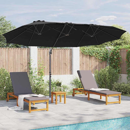 vidaXL Umbrella Black 372 x 198 x 243 cm Polyester and Aluminium