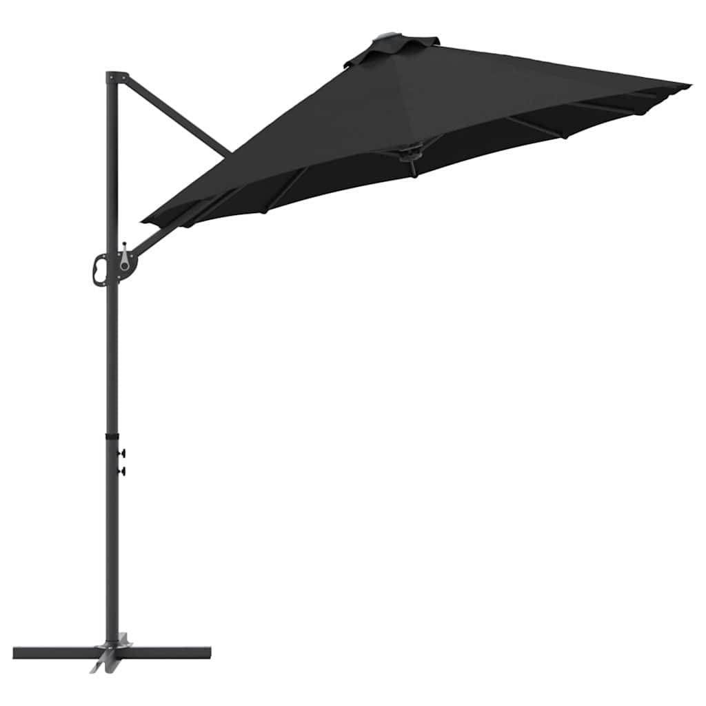 vidaXL Umbrella Black 372 x 198 x 243 cm Polyester and Aluminium