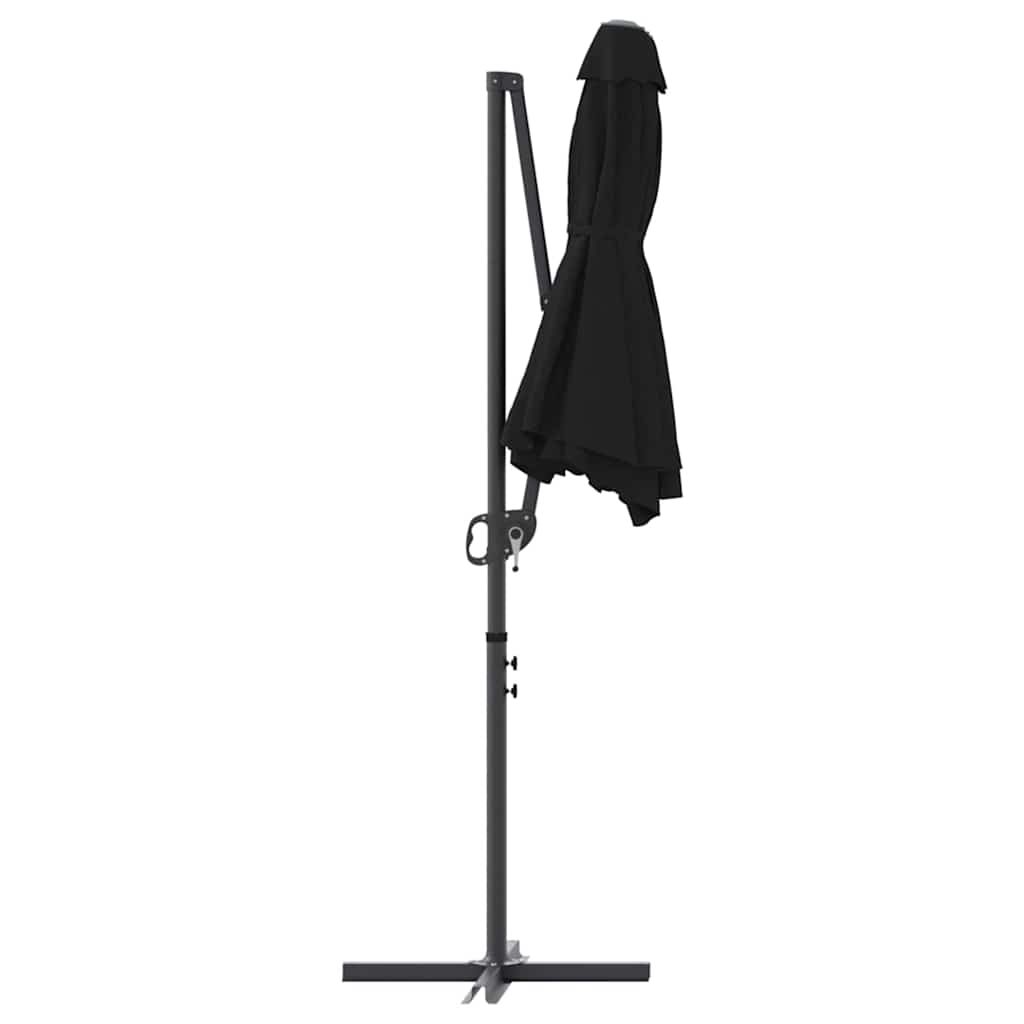 vidaXL Umbrella Black 372 x 198 x 243 cm Polyester and Aluminium