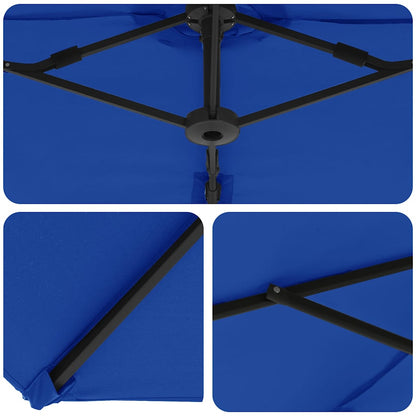 vidaXL Umbrella Azurblau 372 x 198 x 243 cm Polyester and Aluminium