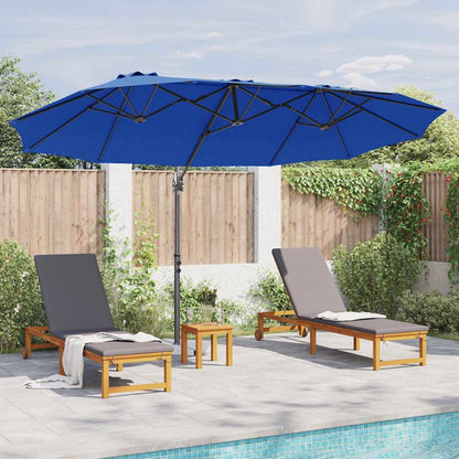 vidaXL Umbrella Azurblau 372 x 198 x 243 cm Polyester and Aluminium