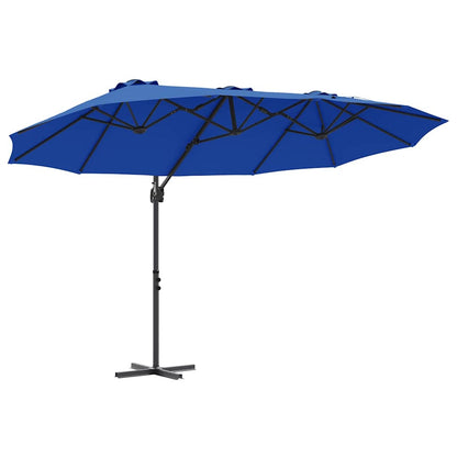 vidaXL Umbrella Azurblau 372 x 198 x 243 cm Polyester and Aluminium