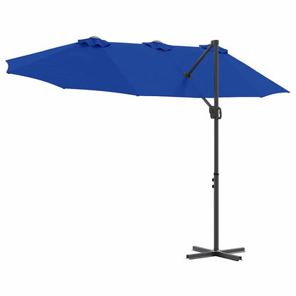 vidaXL Umbrella Azurblau 372 x 198 x 243 cm Polyester and Aluminium