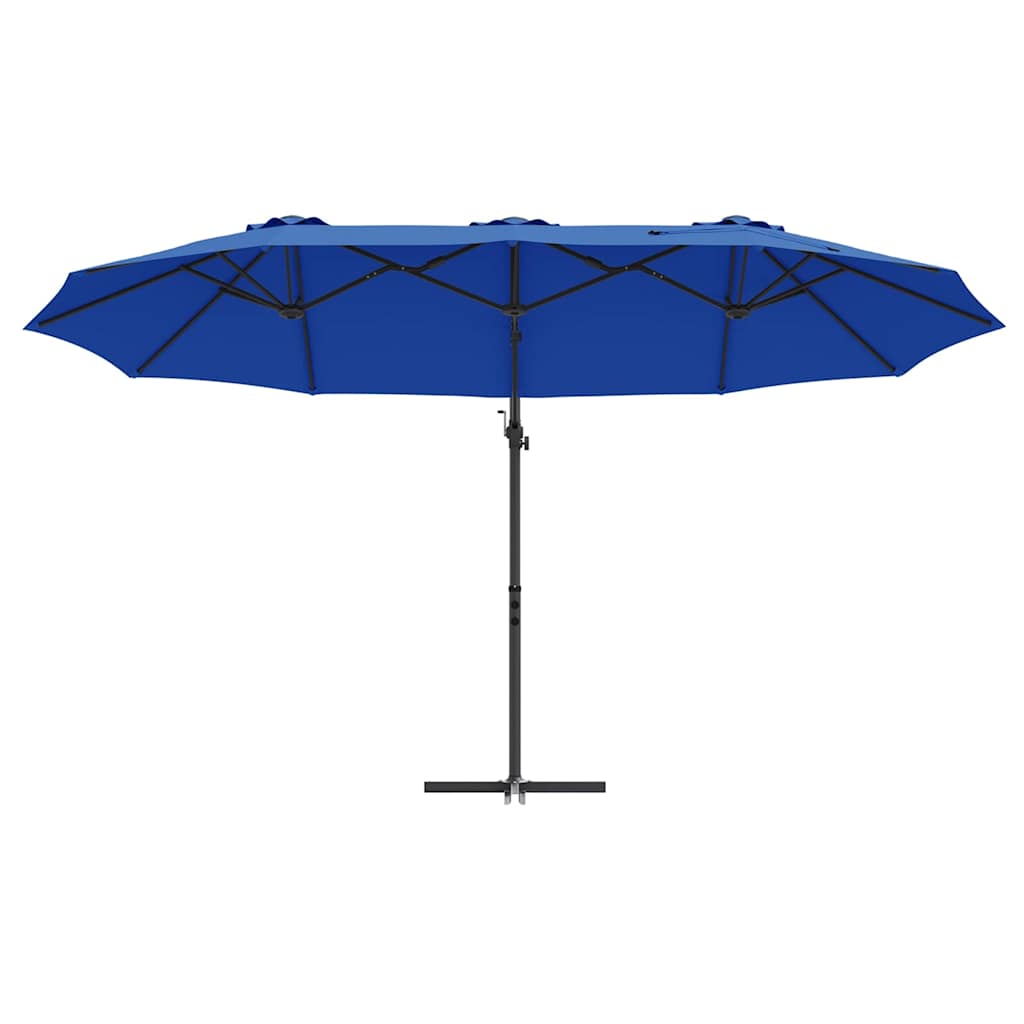 vidaXL Umbrella Azurblau 372 x 198 x 243 cm Polyester and Aluminium