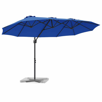 vidaXL Umbrella Azurblau 372 x 198 x 243 cm Polyester and Aluminium