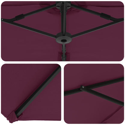 vidaXL Umbrella Bordeaux Red 372 x 198 x 243 cm