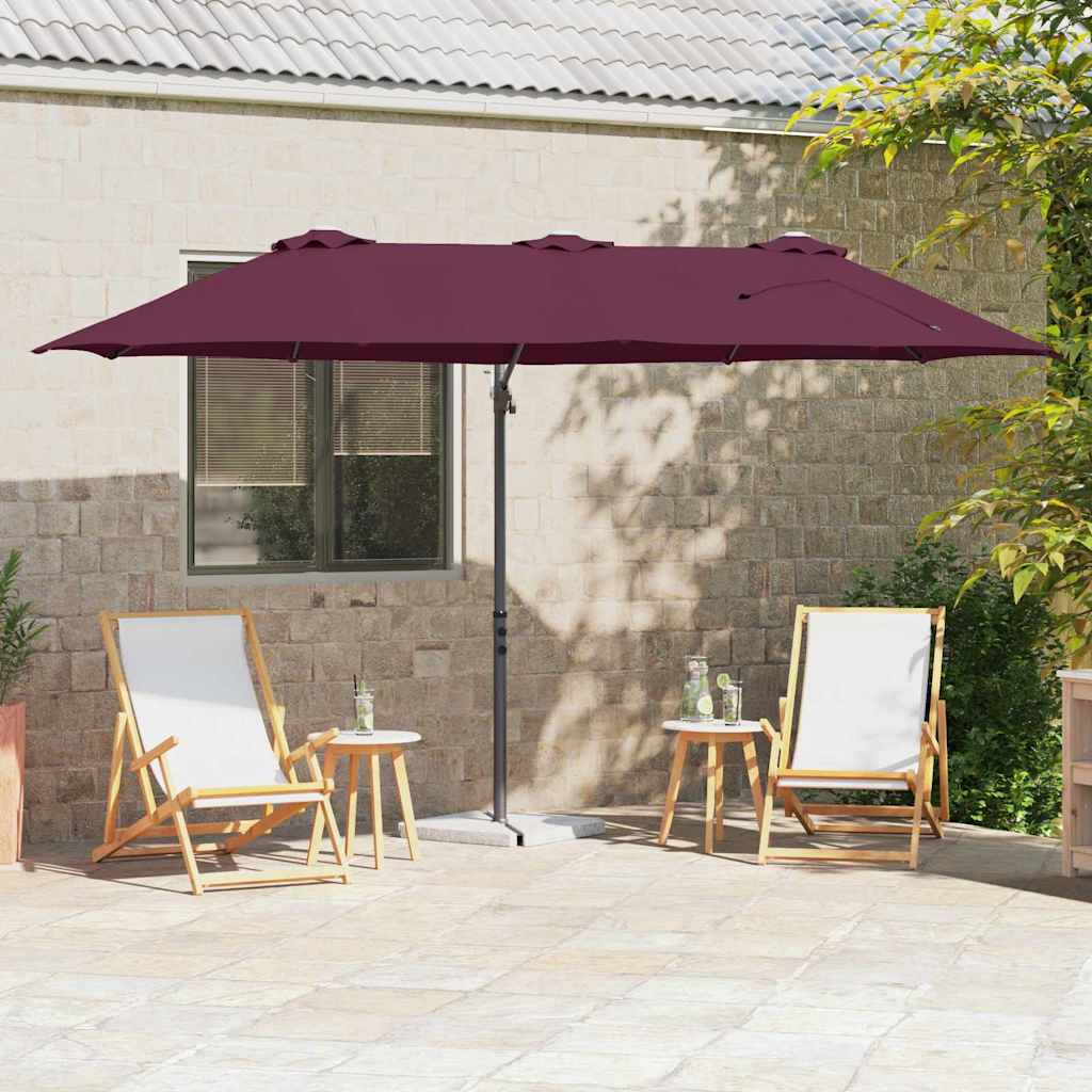 vidaXL Umbrella Bordeaux Red 372 x 198 x 243 cm