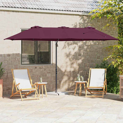 vidaXL Umbrella Bordeaux Red 372 x 198 x 243 cm