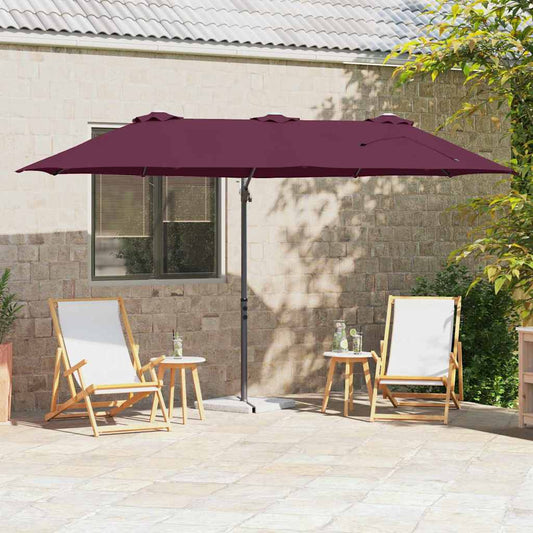 vidaXL Umbrella Bordeaux Red 372 x 198 x 243 cm