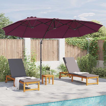 vidaXL Umbrella Bordeaux Red 372 x 198 x 243 cm