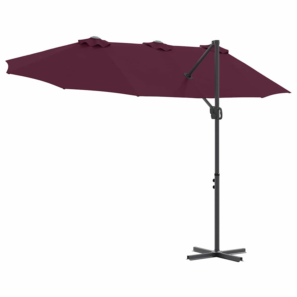 vidaXL Umbrella Bordeaux Red 372 x 198 x 243 cm