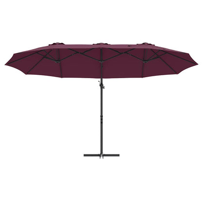vidaXL Umbrella Bordeaux Red 372 x 198 x 243 cm