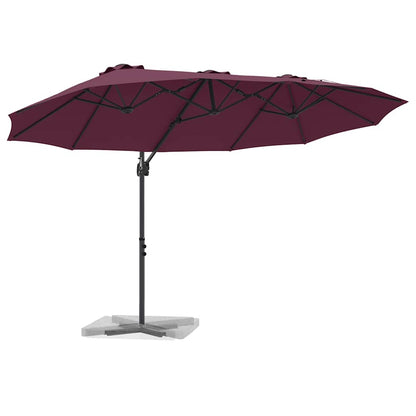 vidaXL Umbrella Bordeaux Red 372 x 198 x 243 cm