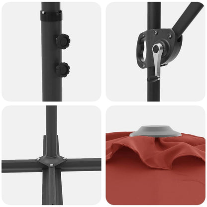 vidaXL Umbrella Terracotta 372 x 198 x 243 cm Polyester and Aluminium
