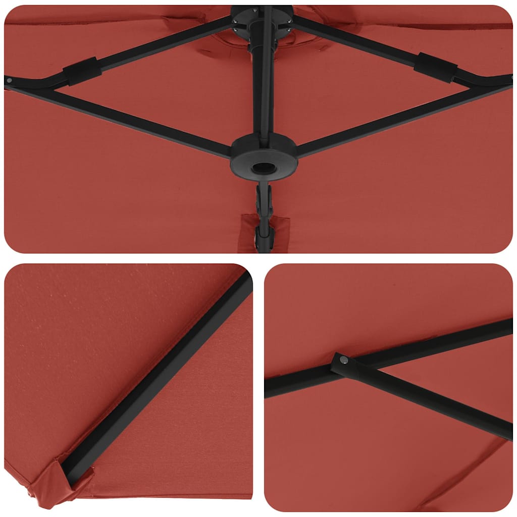 vidaXL Umbrella Terracotta 372 x 198 x 243 cm Polyester and Aluminium