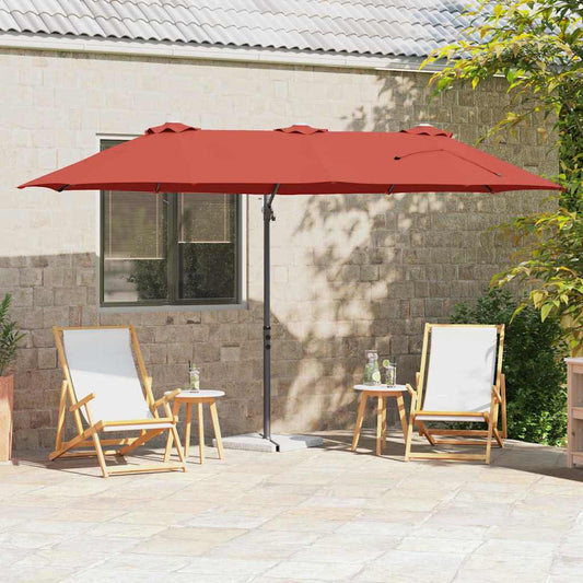 vidaXL Umbrella Terracotta 372 x 198 x 243 cm Polyester and Aluminium