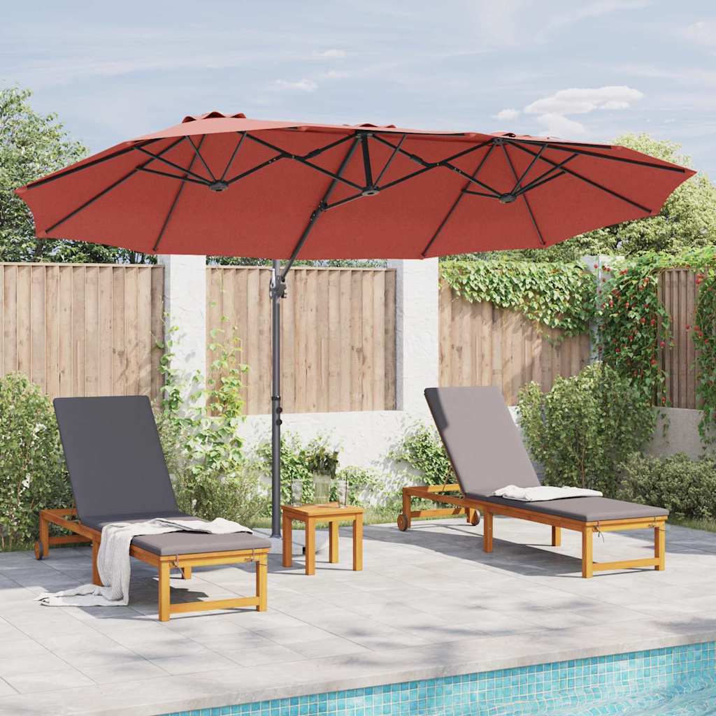 vidaXL Umbrella Terracotta 372 x 198 x 243 cm Polyester and Aluminium