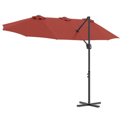 vidaXL Umbrella Terracotta 372 x 198 x 243 cm Polyester and Aluminium