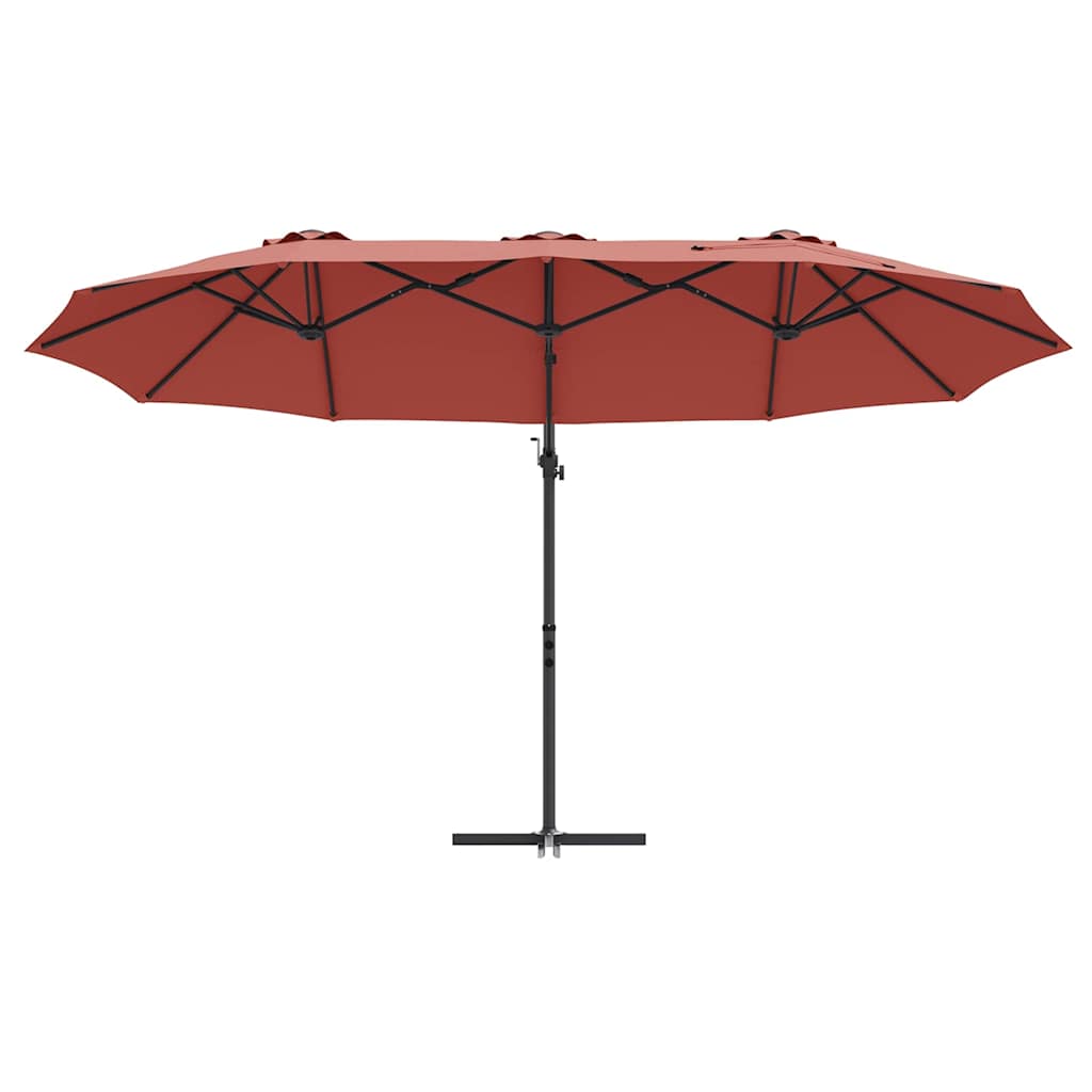 vidaXL Umbrella Terracotta 372 x 198 x 243 cm Polyester and Aluminium