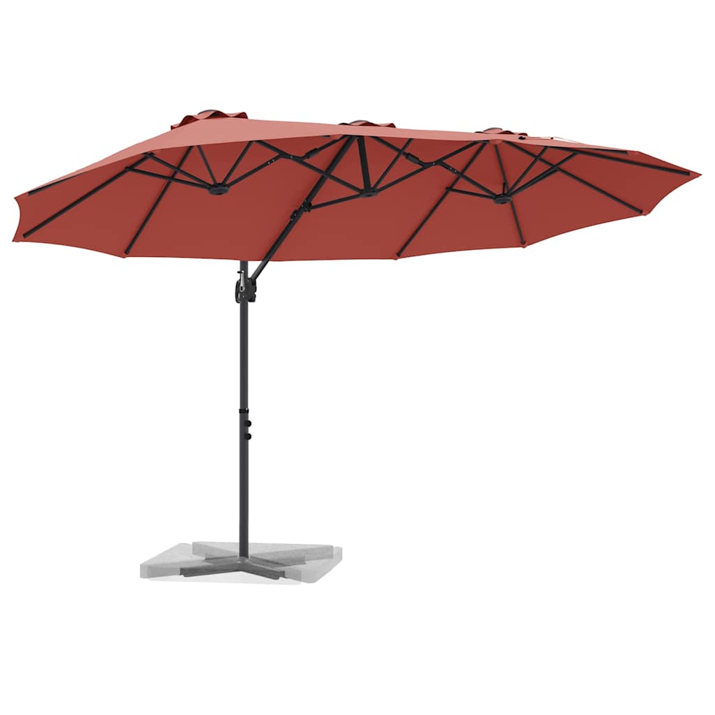 vidaXL Umbrella Terracotta 372 x 198 x 243 cm Polyester and Aluminium