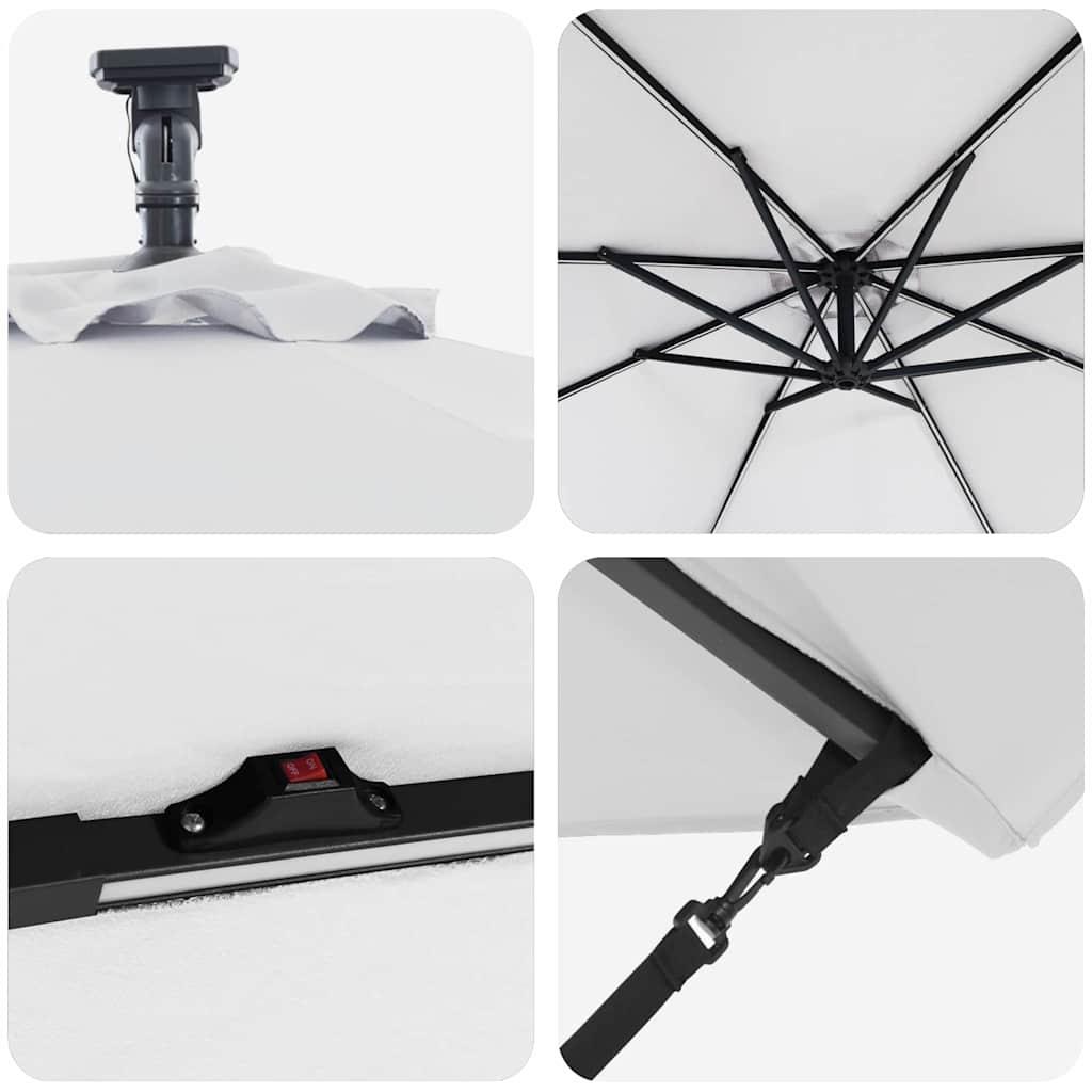vidaXL Umbrella Sand 294 x 294 x 248 cm Polyester and Aluminium