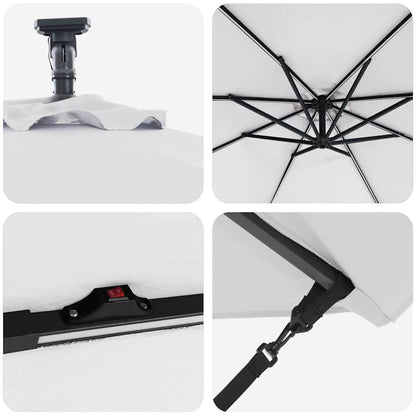vidaXL Umbrella Sand 294 x 294 x 248 cm Polyester and Aluminium