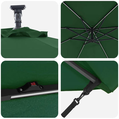 vidaXL Umbrella Green 294 x 294 x 248 cm Polyester and Aluminium