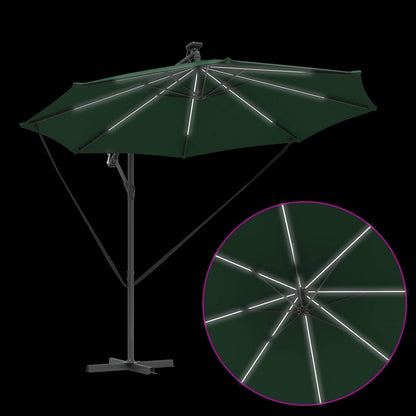 vidaXL Umbrella Green 294 x 294 x 248 cm Polyester and Aluminium