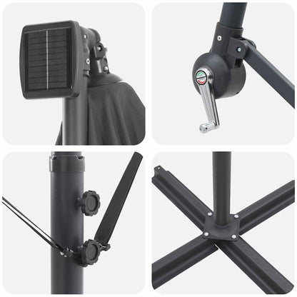 vidaXL Umbrella Anthracite 294 x 294 x 248 cm Polyester and Aluminium