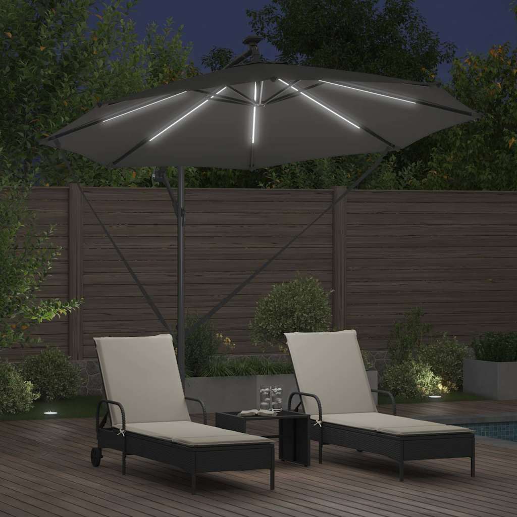 vidaXL Umbrella Anthracite 294 x 294 x 248 cm Polyester and Aluminium