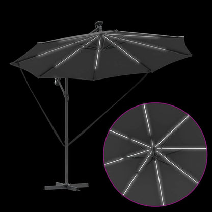 vidaXL Umbrella Anthracite 294 x 294 x 248 cm Polyester and Aluminium