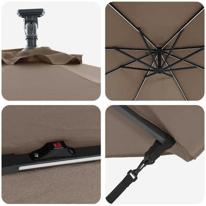 vidaXL Umbrella Taupe 294 x 294 x 248 cm Polyester and Aluminium