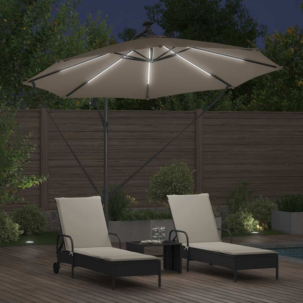 vidaXL Umbrella Taupe 294 x 294 x 248 cm Polyester and Aluminium