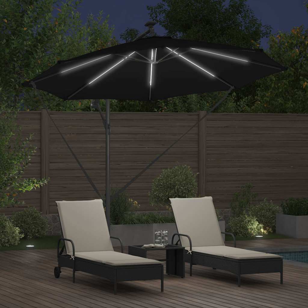 vidaXL Umbrella 294 x 294 x 248 cm Polyester and Aluminium Black