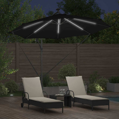 vidaXL Umbrella 294 x 294 x 248 cm Polyester and Aluminium Black
