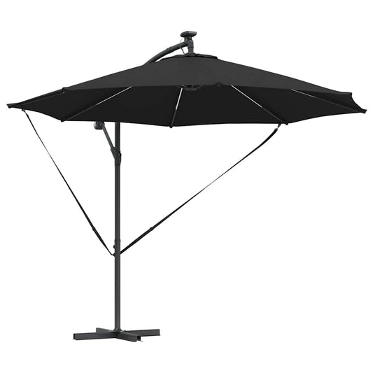 vidaXL Umbrella 294 x 294 x 248 cm Polyester and Aluminium Black