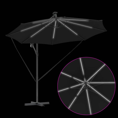 vidaXL Umbrella 294 x 294 x 248 cm Polyester and Aluminium Black