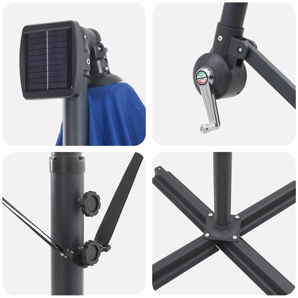 vidaXL Umbrella Azurblau 294 x 294 x 248 cm Polyester and Aluminium