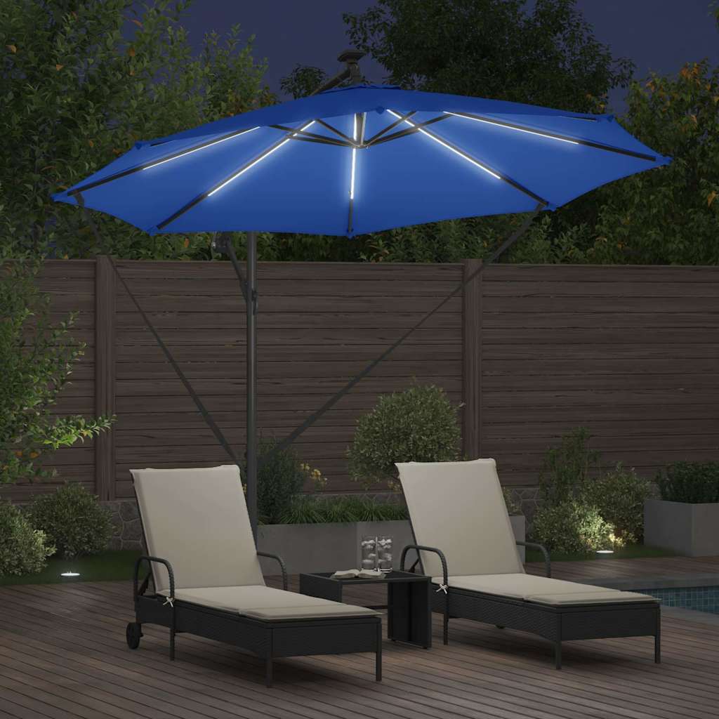 vidaXL Umbrella Azurblau 294 x 294 x 248 cm Polyester and Aluminium