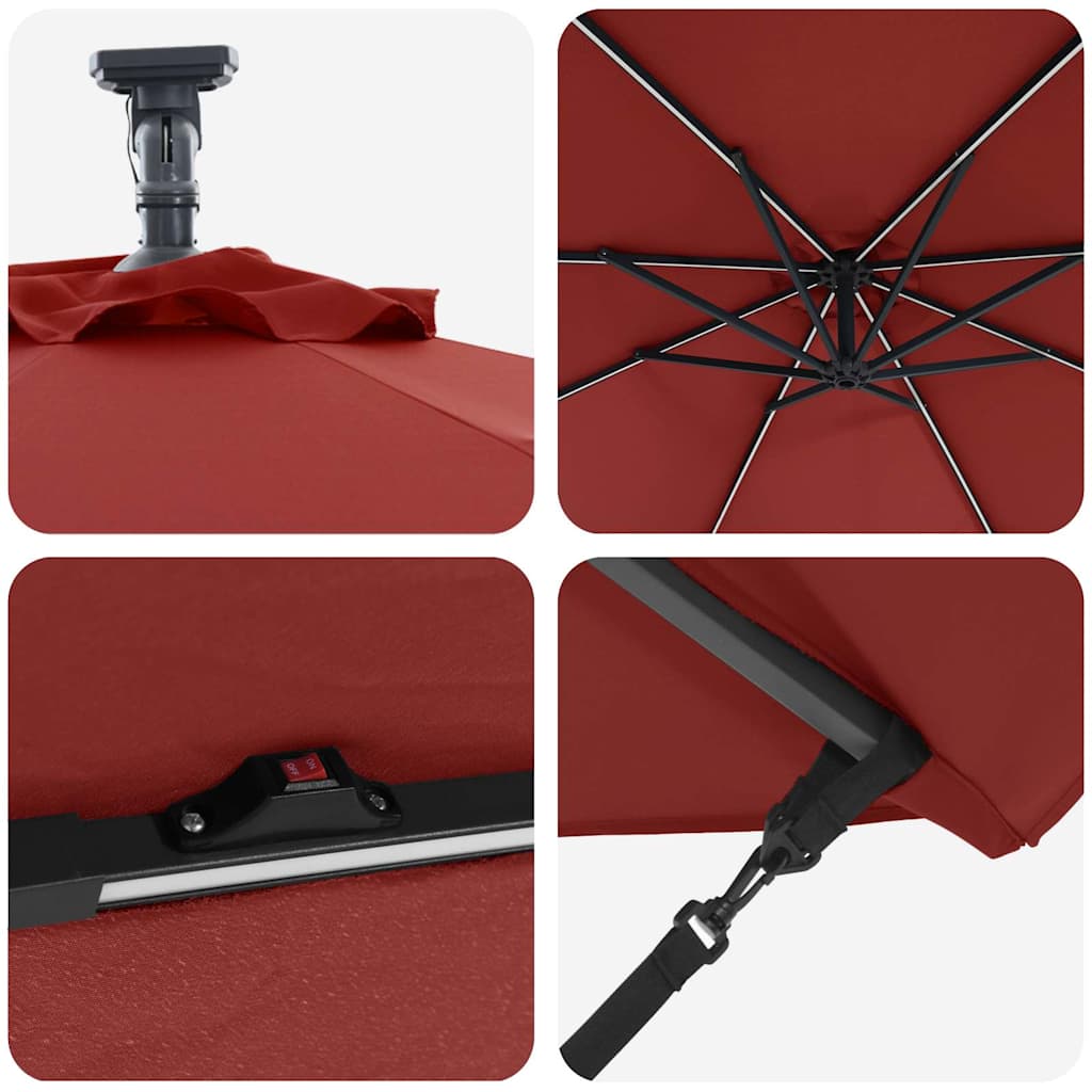 vidaXL Umbrella Terracotta 294 x 294 x 248 cm Polyester and Aluminium