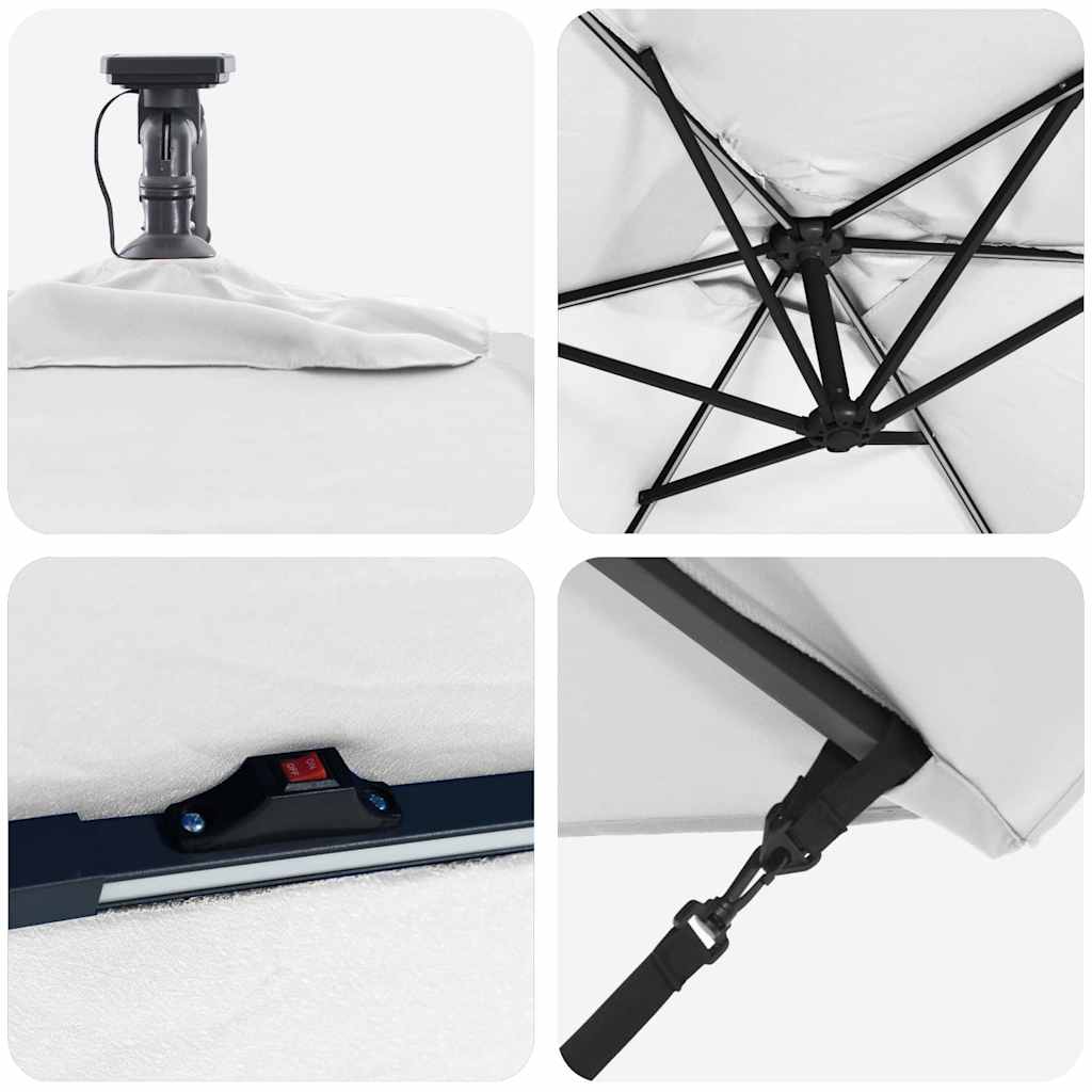 vidaXL Umbrella Sand 294 x 200 x 270 cm Polyester and Aluminium