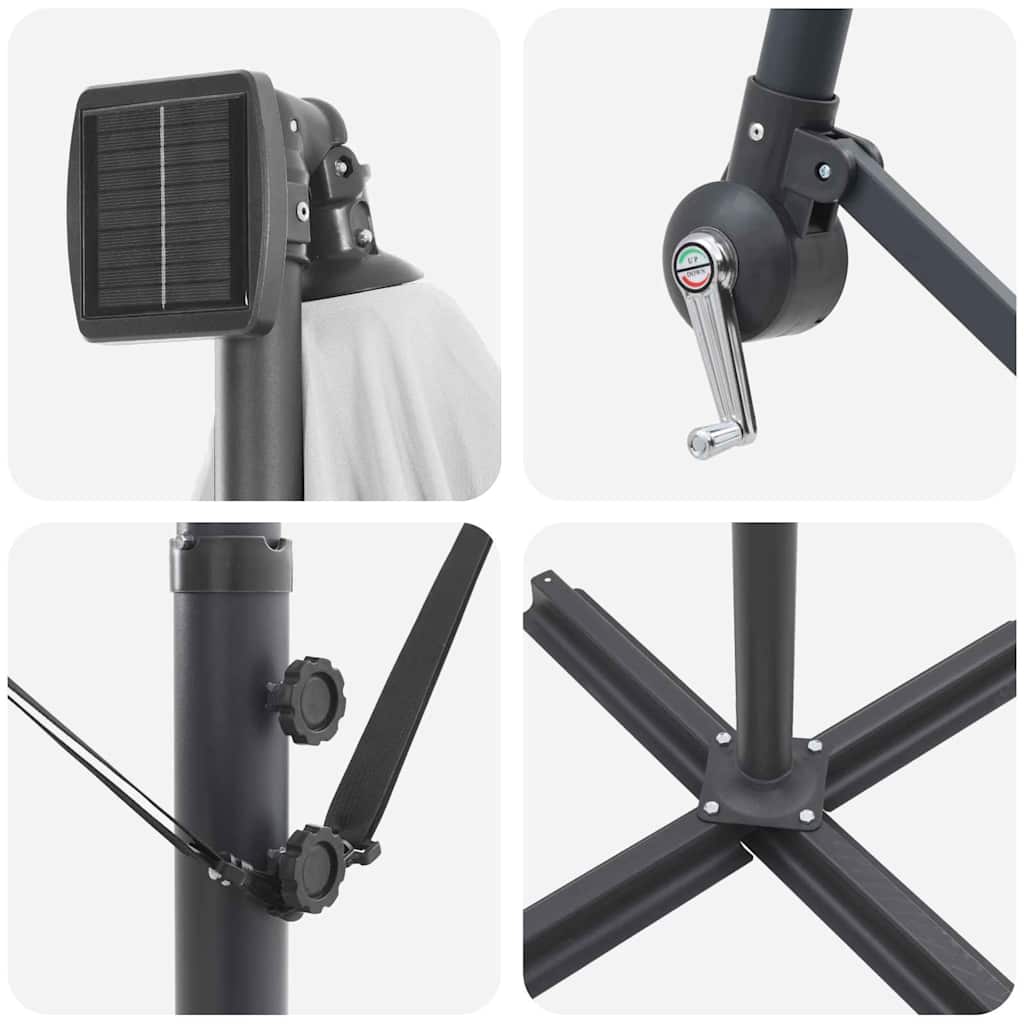 vidaXL Umbrella Sand 294 x 200 x 270 cm Polyester and Aluminium