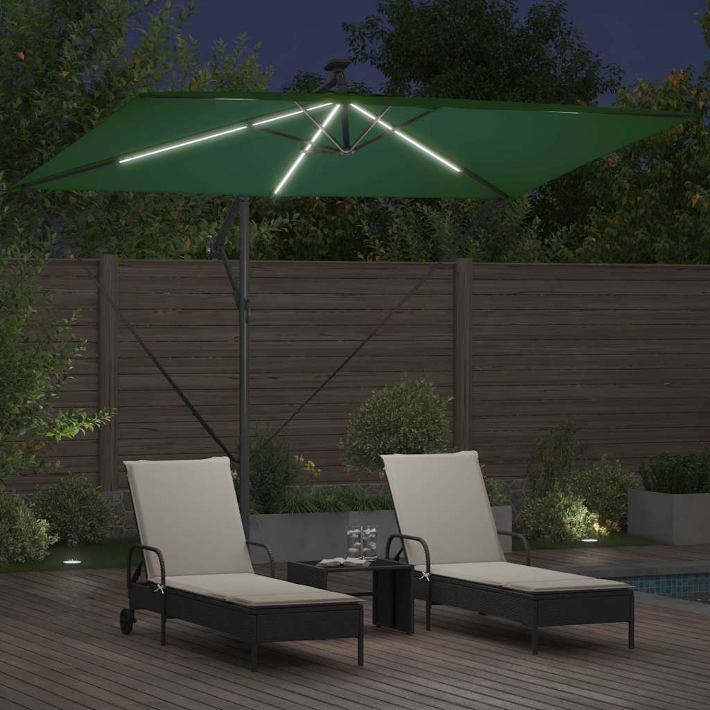 vidaXL Umbrella Green 294 x 200 x 270 cm Polyester and Aluminium