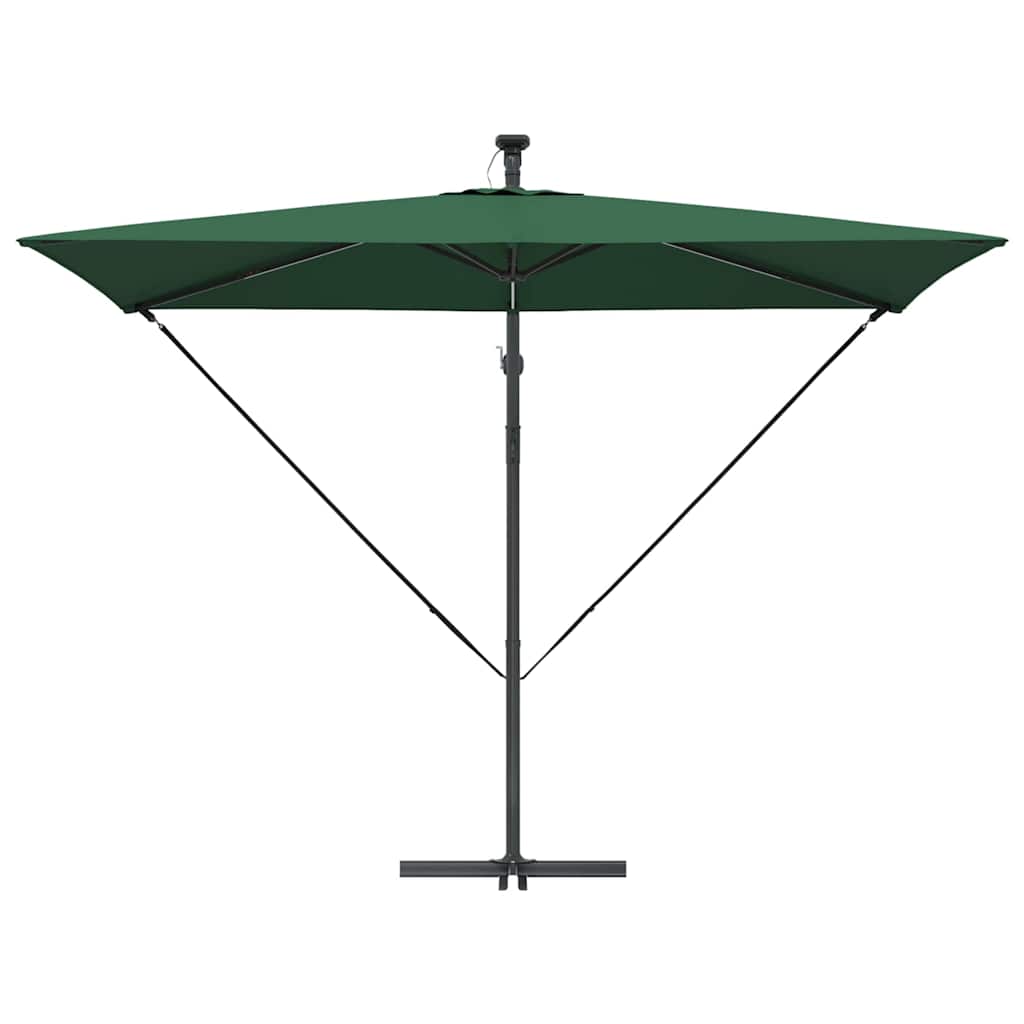 vidaXL Umbrella Green 294 x 200 x 270 cm Polyester and Aluminium