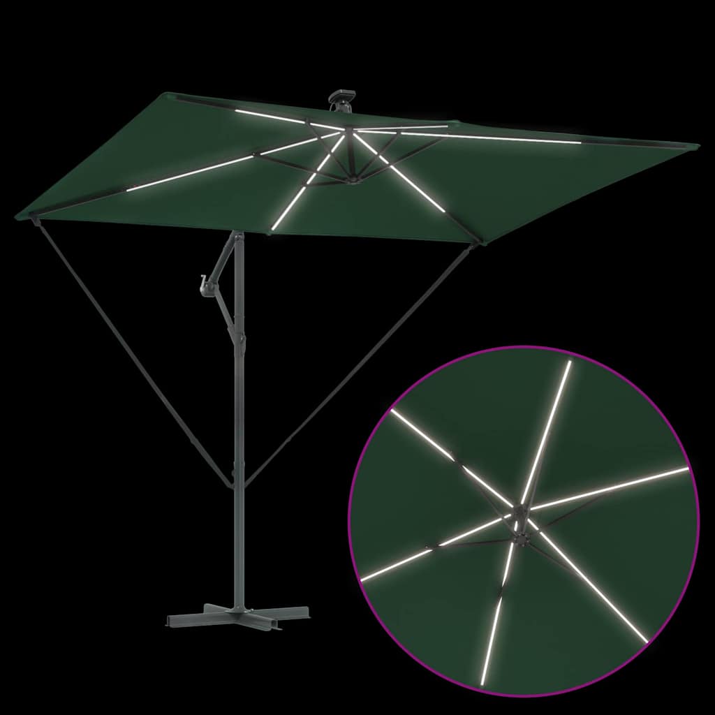 vidaXL Umbrella Green 294 x 200 x 270 cm Polyester and Aluminium