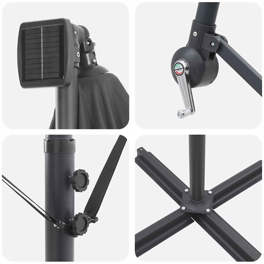 vidaXL Umbrella Anthracite 294 x 200 x 270 cm Polyester and Aluminium