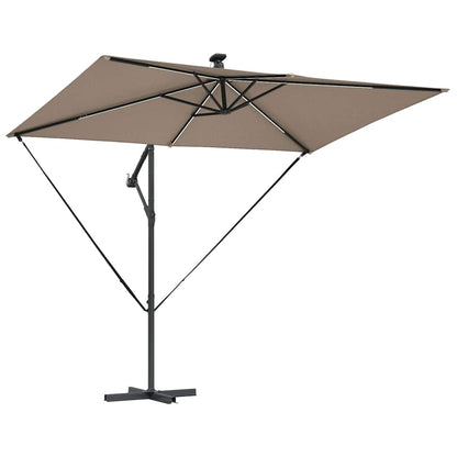 vidaXL Umbrella Taupe 294 x 200 x 270 cm Polyester and Aluminium