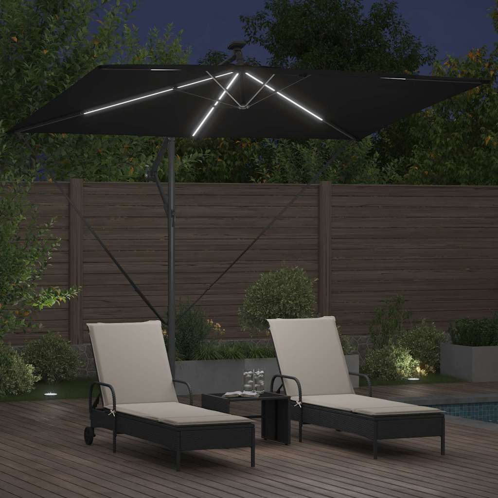 vidaXL Umbrella Black 294 x 200 x 270 cm Polyester and Aluminium
