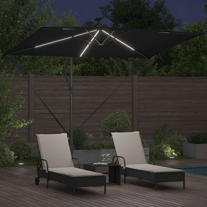 vidaXL Umbrella Black 294 x 200 x 270 cm Polyester and Aluminium