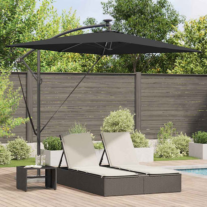 vidaXL Umbrella Black 294 x 200 x 270 cm Polyester and Aluminium